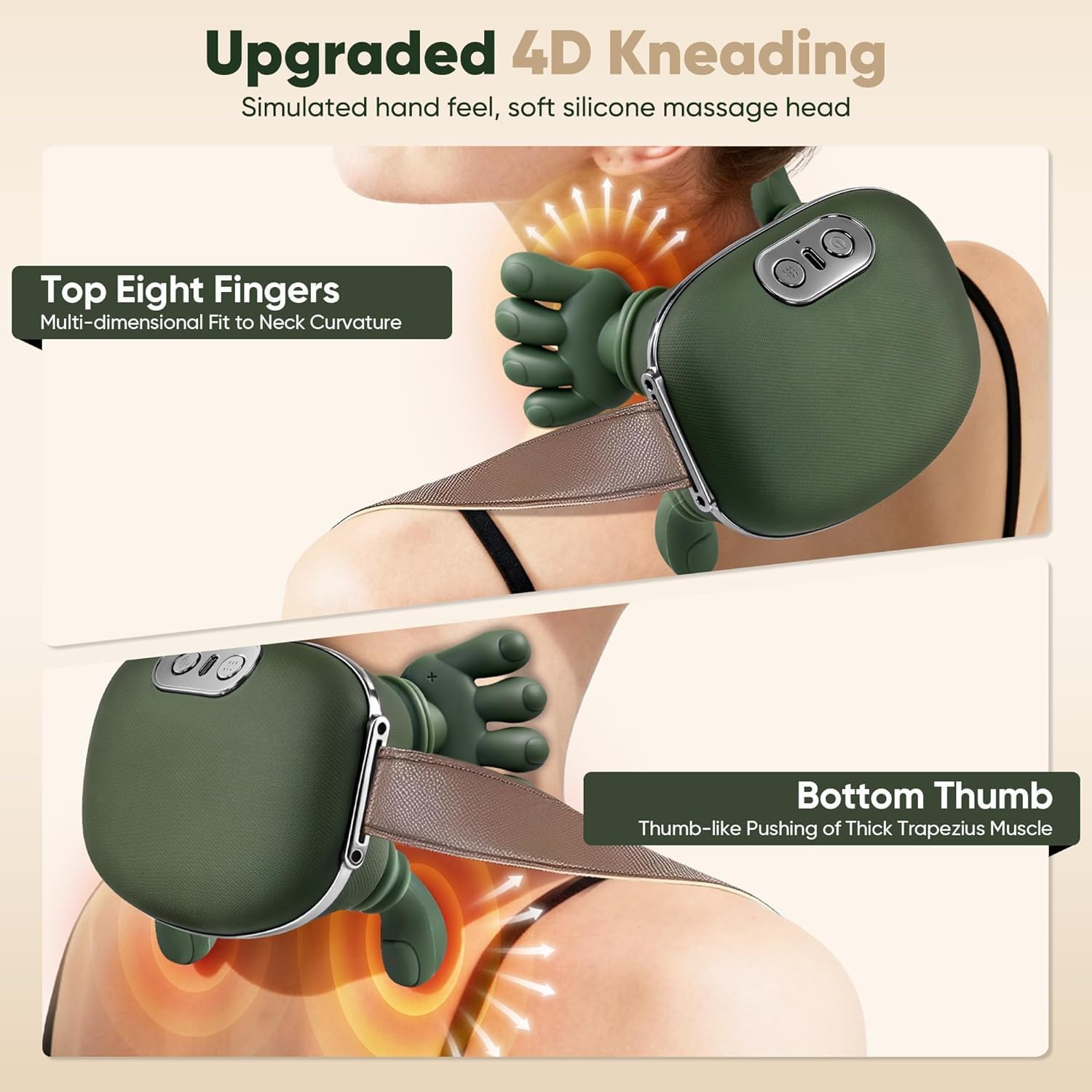 Wireless Neck & Shoulder Massager for Deep Kneading Relief